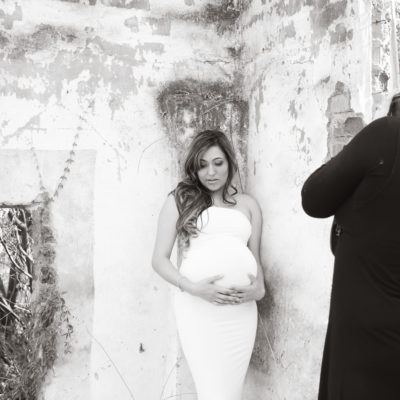 behind the scenes of a photo shoot on location